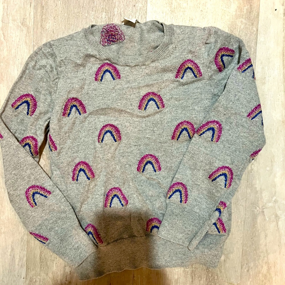 crewcuts rainbow cotton sweater - size 6/7.